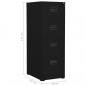 Preview: Aktenschrank Schwarz 46x62x133 cm Stahl