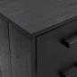 Preview: Kommode Schwarz 110x30x45 cm Massivholz Kiefer