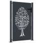 Preview: Gartentor Anthrazit 105x130 cm Stahl Baum-Design
