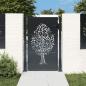Preview: Gartentor Anthrazit 105x130 cm Stahl Baum-Design