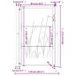 Preview: Gartentor Anthrazit 105x130 cm Stahl Gras-Design