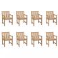 Preview: ARDEBO.de - Gartenstühle 8 Stk. mit Beigen Kissen Massivholz Teak