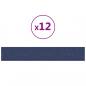 Preview: Wandpaneele 12 Stk. Blau 90x15 cm Stoff 1,62 m²