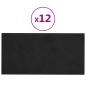 Preview: Wandpaneele 12 Stk. Schwarz 60x30 cm Samt 2,16 m²