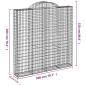 Preview: Gabionen mit Hochbogen 6 Stk. 200x30x200/220cm Verzinktes Eisen