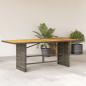 Preview: ARDEBO.de - Gartentisch mit Akazienholz-Platte Grau 190x80x75cm Poly Rattan