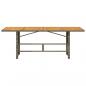 Preview: Gartentisch mit Akazienholz-Platte Grau 190x80x75cm Poly Rattan