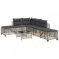 Preview: ARDEBO.de - 3-tlg. Garten-Ecksofa-Set mit Kissen Hellgrau Poly Rattan