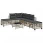 Preview: 3-tlg. Garten-Ecksofa-Set mit Kissen Hellgrau Poly Rattan