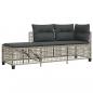 Preview: 3-tlg. Garten-Ecksofa-Set mit Kissen Hellgrau Poly Rattan