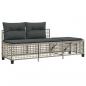 Preview: 3-tlg. Garten-Ecksofa-Set mit Kissen Hellgrau Poly Rattan