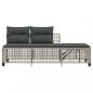 Preview: 3-tlg. Garten-Ecksofa-Set mit Kissen Hellgrau Poly Rattan