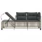 Preview: 3-tlg. Garten-Ecksofa-Set mit Kissen Hellgrau Poly Rattan