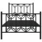 Preview: Bettgestell mit Kopf- und Fußteil Metall Schwarz 90x190 cm