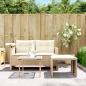Preview: 3-tlg. Garten-Sofagarnitur mit Kissen Beige Poly Rattan