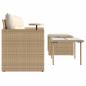 Preview: 3-tlg. Garten-Sofagarnitur mit Kissen Beige Poly Rattan