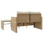 Preview: 3-tlg. Garten-Sofagarnitur mit Kissen Beige Poly Rattan