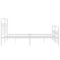 Preview: Bettgestell mit Kopf- und Fußteil Metall Weiß 140x200 cm