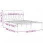 Preview: Bettgestell mit Kopfteil Metall Schwarz 135x190 cm