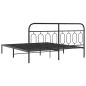 Preview: Bettgestell mit Kopfteil Metall Schwarz 180x200 cm