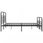 Preview: Bettgestell mit Kopf- und Fußteil Metall Schwarz 140x190 cm