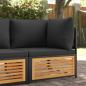 Preview: ARDEBO.de - Garten-Ecksofa mit Kissen Massivholz Akazie