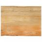 Preview: ARDEBO.de - Tischplatte mit Baumkante 70x60x3,8 cm Massivholz Mango