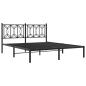 Preview: Bettgestell mit Kopfteil Metall Schwarz 160x200 cm