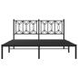Preview: Bettgestell mit Kopfteil Metall Schwarz 160x200 cm