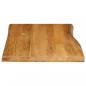 Preview: Tischplatte mit Baumkante 80x60x2,5 cm Massivholz Mango