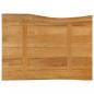 Preview: Tischplatte mit Baumkante 80x60x2,5 cm Massivholz Mango