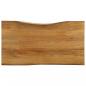 Preview: ARDEBO.de - Tischplatte mit Baumkante 100x60x2,5 cm Massivholz Mango