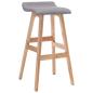 Preview: ARDEBO.de - Barhocker Hellgrau Stoff