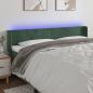 Preview: ARDEBO.de - LED Kopfteil Dunkelgrün 163x16x78/88 cm Samt