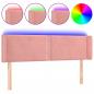Preview: LED Kopfteil Rosa 147x16x78/88 cm Samt