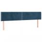 Preview: LED Kopfteil Dunkelblau 163x16x78/88 cm Samt