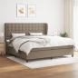 Preview: ARDEBO.de - Boxspringbett mit Matratze Taupe 200x200 cm Stoff