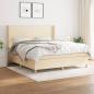 Preview: ARDEBO.de - Boxspringbett mit Matratze Creme 180x200 cm Stoff