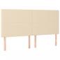 Preview: Boxspringbett mit Matratze & LED Creme 160x200 cm Stoff