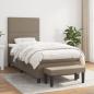 Preview: ARDEBO.de - Boxspringbett mit Matratze Taupe 80x200 cm Stoff