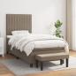 Preview: ARDEBO.de - Boxspringbett mit Matratze Taupe 90x190 cm Stoff