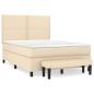 Preview: Boxspringbett mit Matratze Creme 140x200 cm Stoff