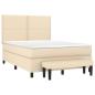 Preview: Boxspringbett mit Matratze Creme 140x200 cm Stoff