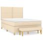 Preview: Boxspringbett mit Matratze Creme 140x200 cm Stoff
