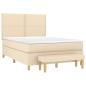 Preview: Boxspringbett mit Matratze Creme 140x200 cm Stoff