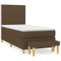 Preview: Boxspringbett mit Matratze Dunkelbraun 90x190 cm Stoff