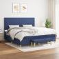 Preview: ARDEBO.de - Boxspringbett mit Matratze Blau 200x200 cm Stoff