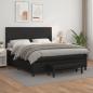 Preview: ARDEBO.de - Boxspringbett mit Matratze Schwarz 160x200 cm Kunstleder