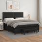 Preview: ARDEBO.de - Boxspringbett mit Matratze Schwarz 180x200 cm Kunstleder