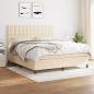Preview: ARDEBO.de - Boxspringbett mit Matratze Creme 160x200 cm Stoff